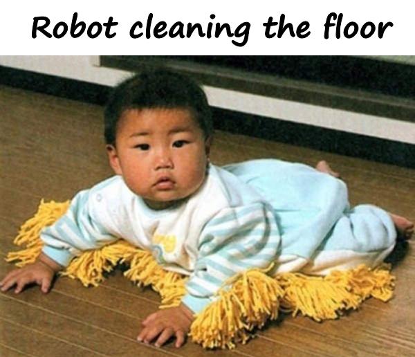 Robot cleaning the floor