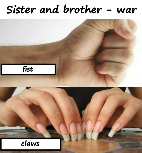 Sister and brother - war