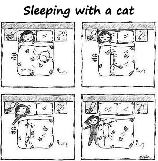 Sleeping with a cat