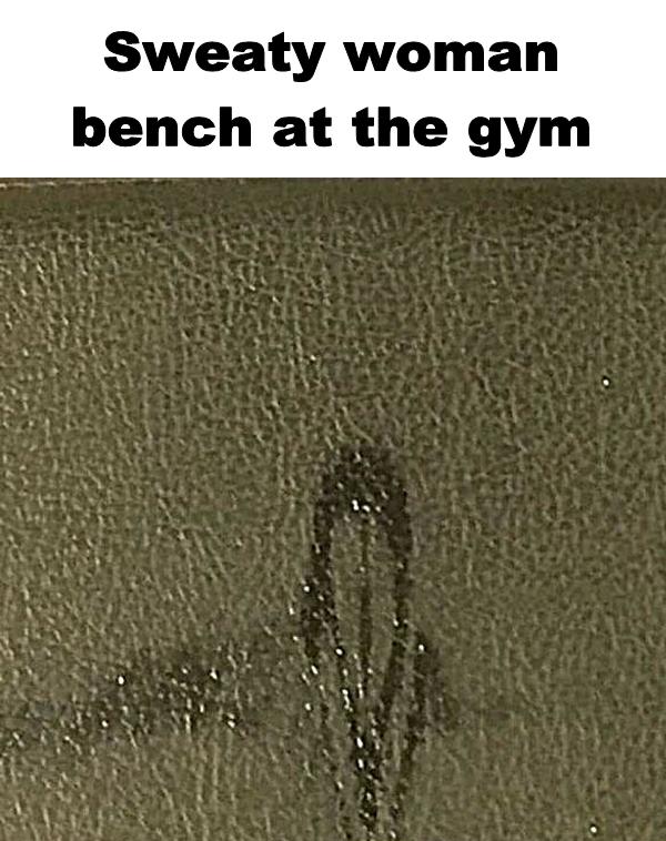 Sweaty woman bench at the gym