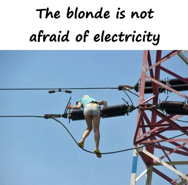 The blonde is not afraid of electricity