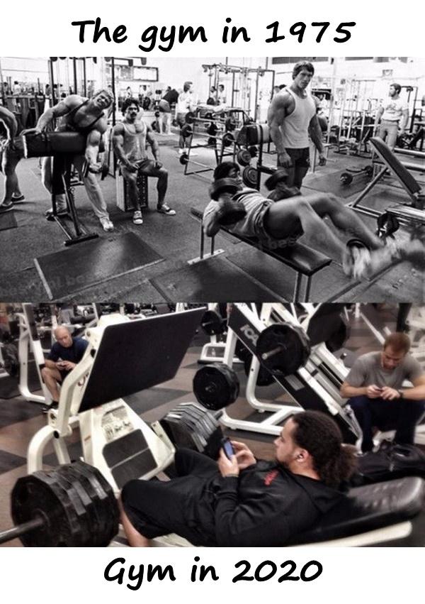 The gym in 1975 and in