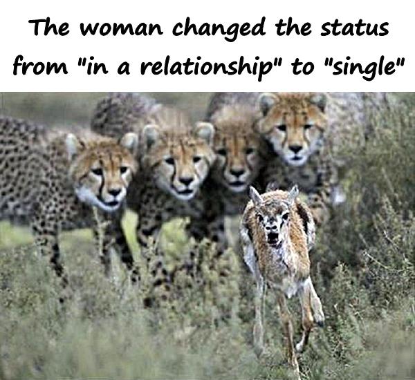 The woman changed the status from "in a relationship" to