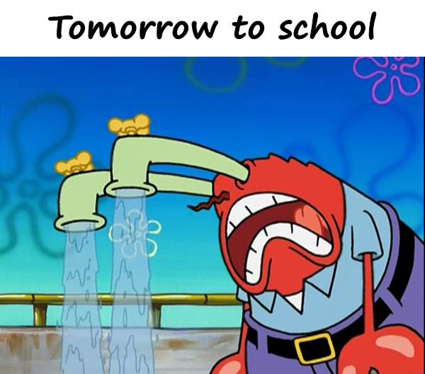 Tomorrow to school
