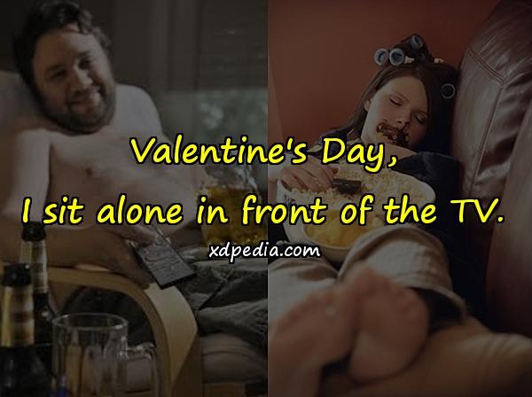 Valentine's Day, I sit alone in front of the TV