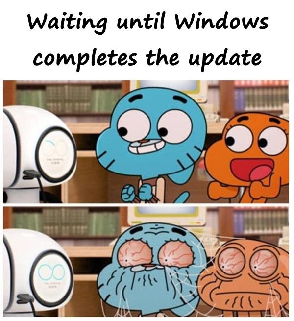 Waiting until Windows completes the update