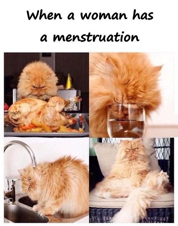 When a woman has a menstruation