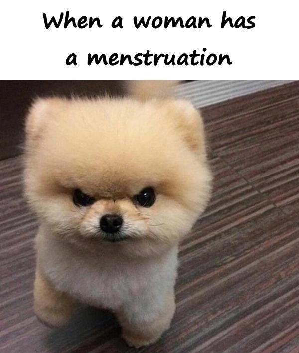 When a woman has a menstruation