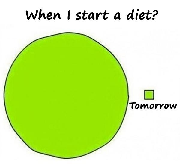 When I start a diet? Tomorrow