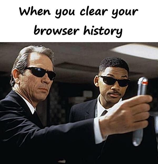 When you clear your browser history