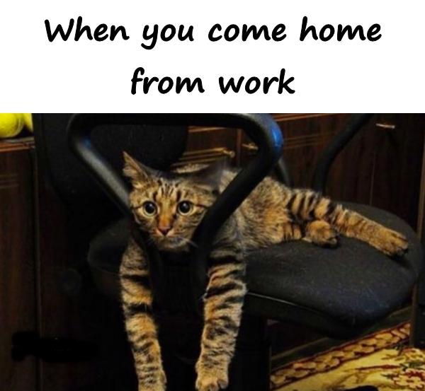 When you come home from work