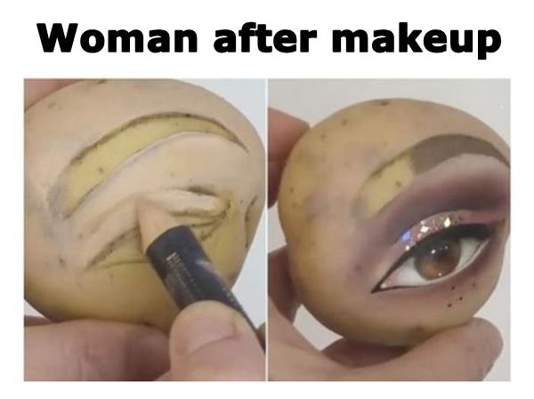 Woman after makeup