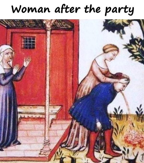 Woman after the party