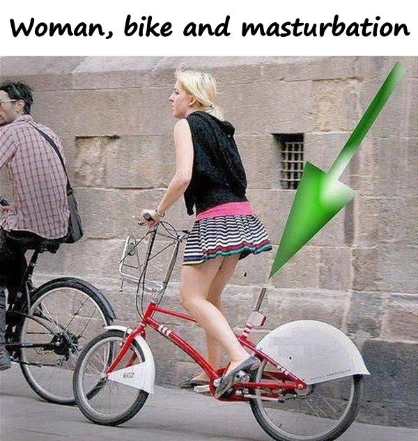 Woman, bike and masturbation