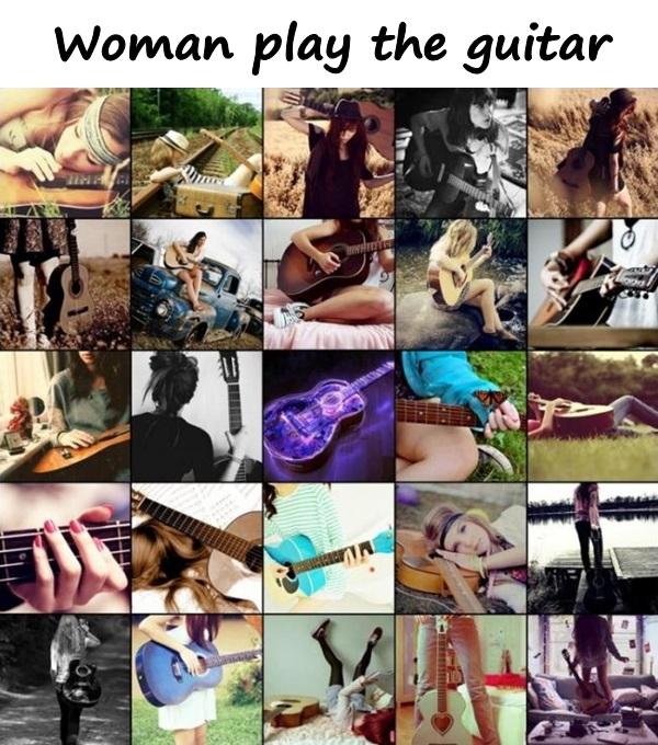 Woman play the guitar