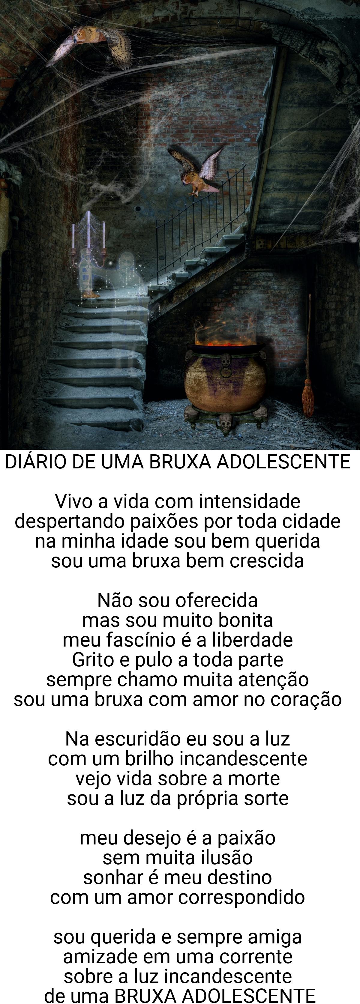 DIÁRIO DE UMA BRUXA ADOLESCENTE Vivo a vida com intensidade