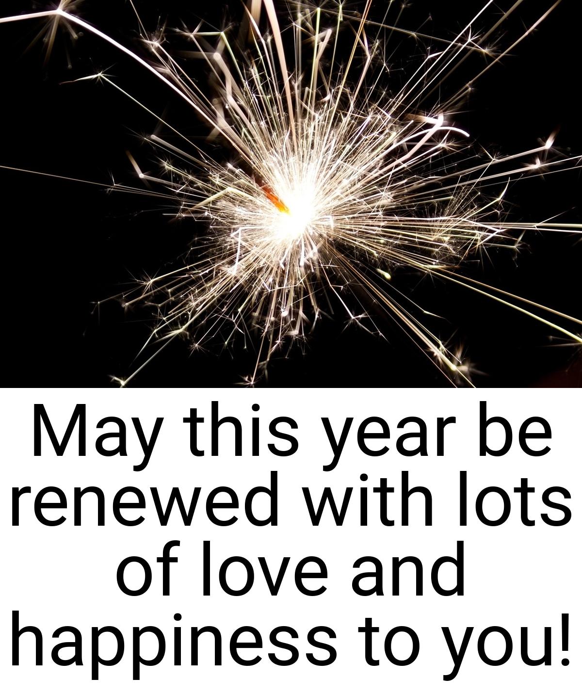 May this year be renewed with lots of love and happiness to