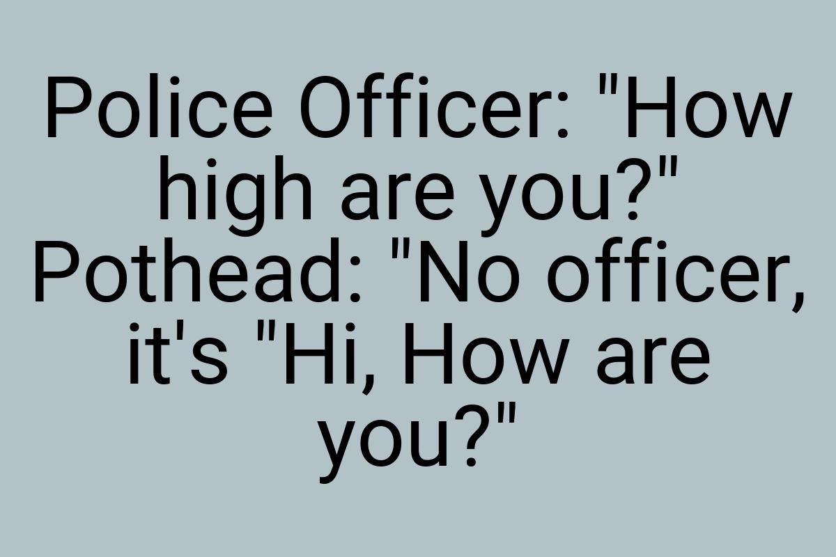 Police Officer: "How high are you?" Pothead: "No officer