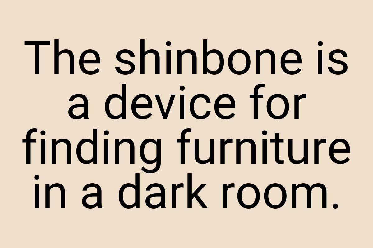 The shinbone is a device for finding furniture in a dark