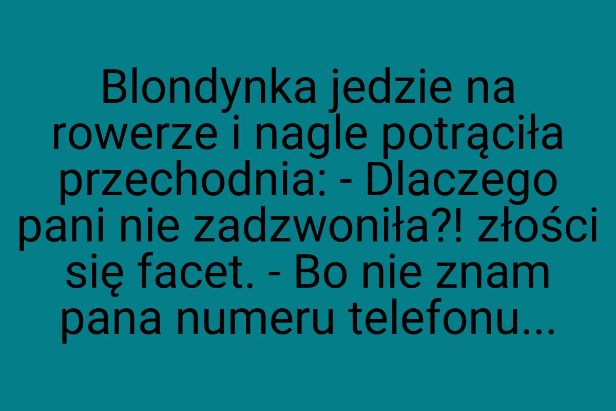 Blondynka jedzie na rowerze i nagle potrąciła przechodnia