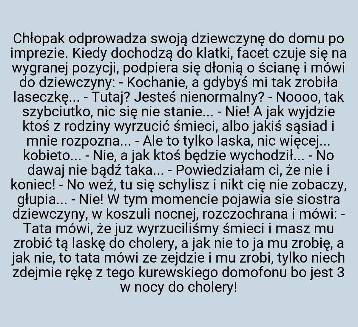 Chłopak odprowadza swoją dziewczynę do domu po imprezie