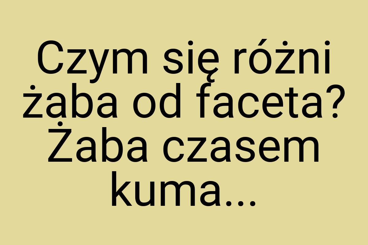 Czym się różni żaba od faceta? Żaba czasem kuma