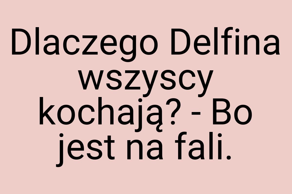 Dlaczego Delfina wszyscy kochają? - Bo jest na fali