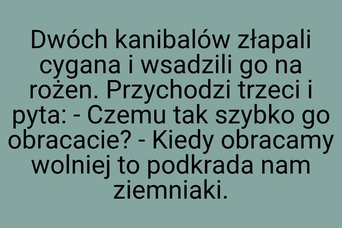 Dwóch kanibalów złapali cygana i wsadzili go na rożen