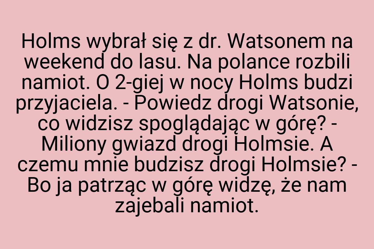 Holms wybrał się z dr. Watsonem na weekend do lasu. Na