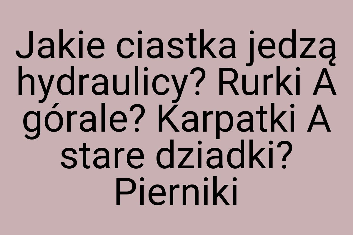 Jakie ciastka jedzą hydraulicy? Rurki A górale? Karpatki A