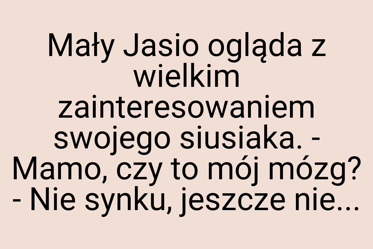 Mały Jasio ogląda z wielkim zainteresowaniem swojego