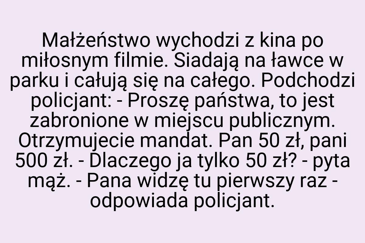 Małżeństwo wychodzi z kina po miłosnym filmie. Siadają na