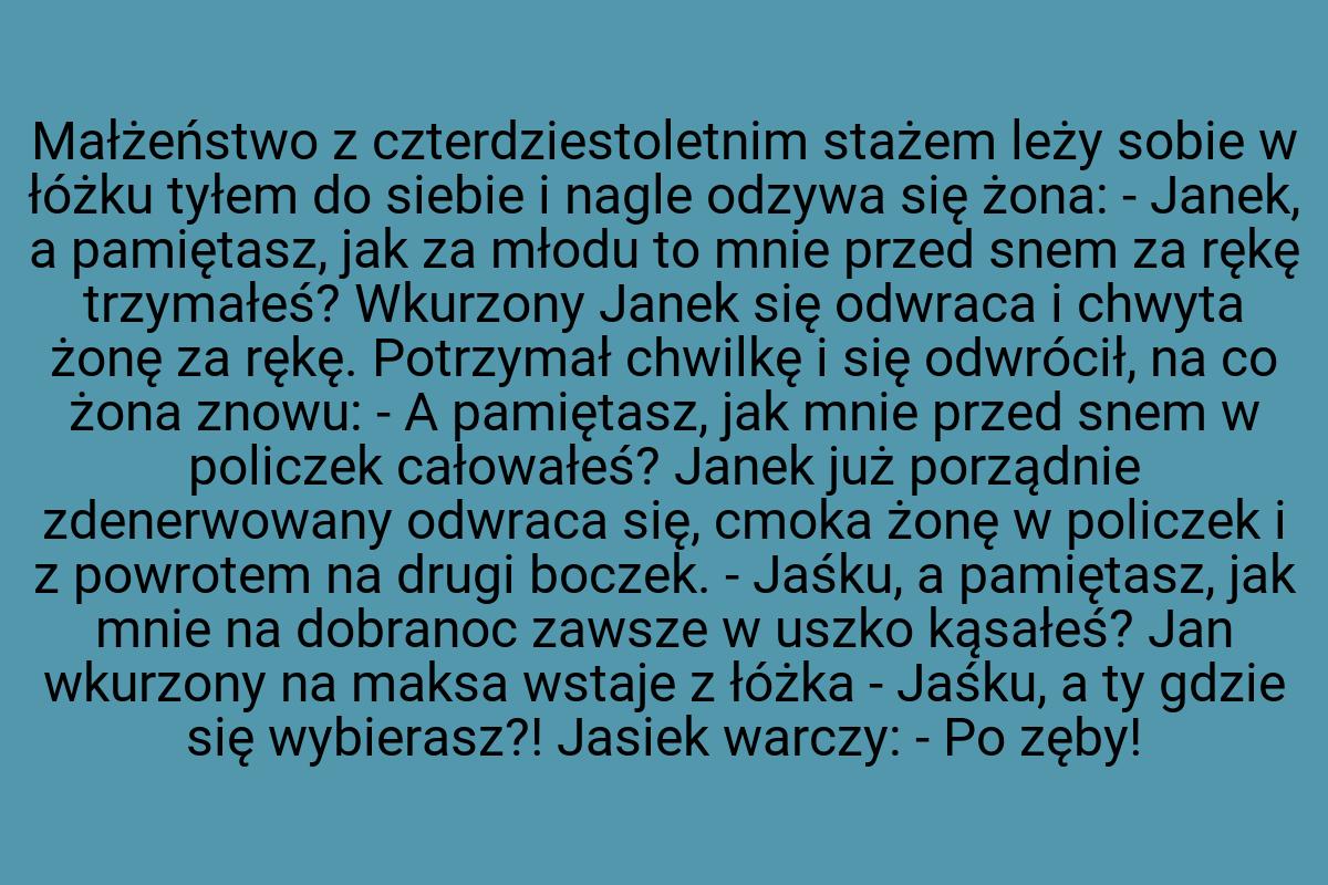 Małżeństwo z czterdziestoletnim stażem leży sobie w łóżku