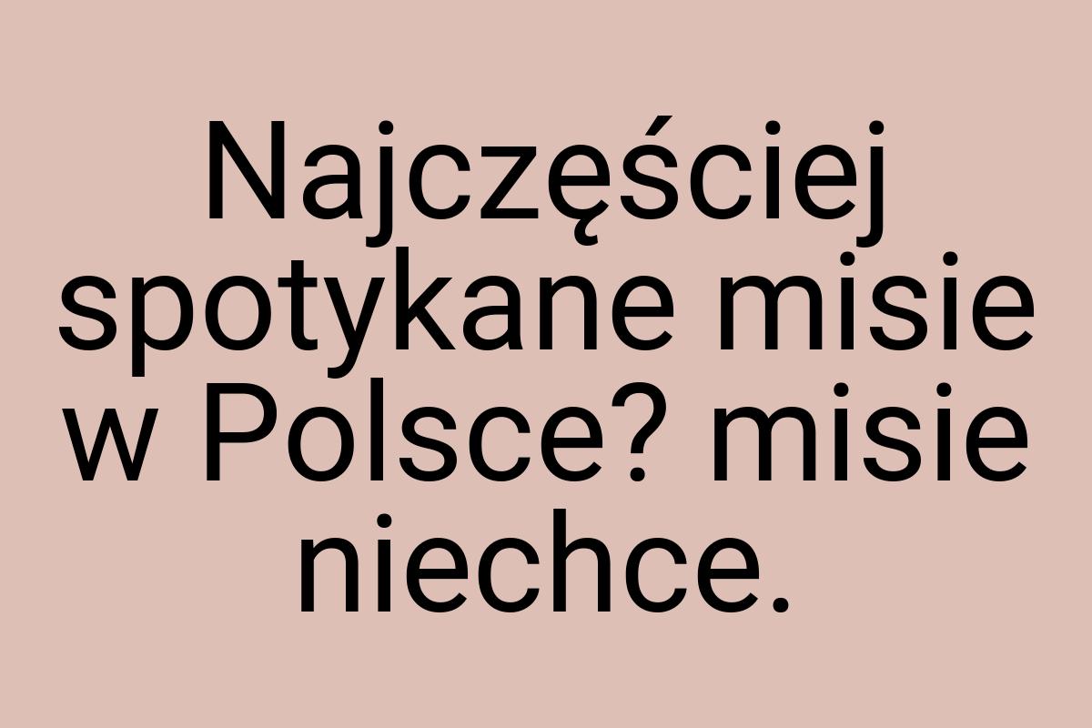 Najczęściej spotykane misie w Polsce? misie niechce