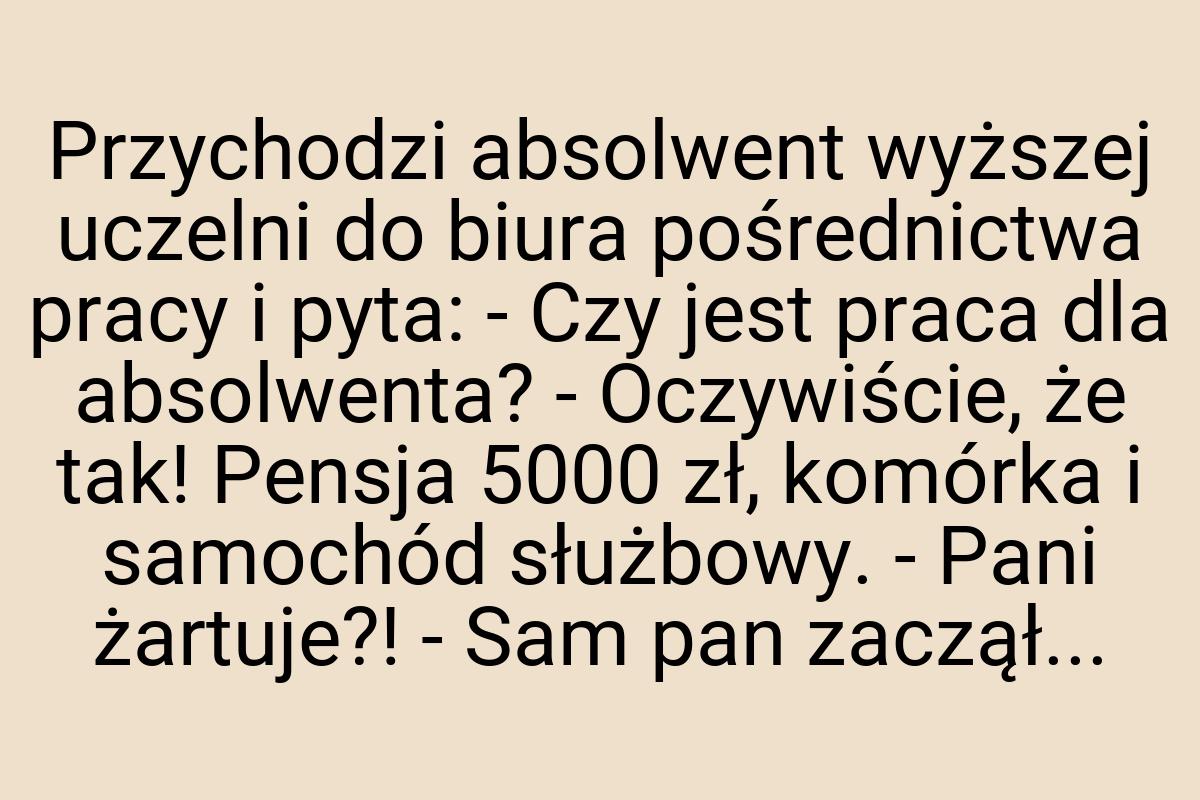 Przychodzi absolwent wyższej uczelni do biura pośrednictwa