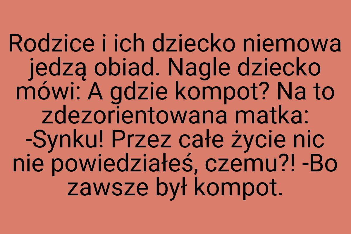 Rodzice i ich dziecko niemowa jedzą obiad. Nagle dziecko