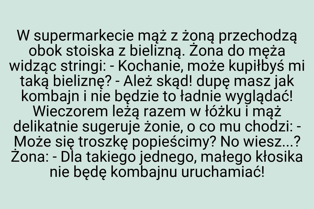 W supermarkecie mąż z żoną przechodzą obok stoiska z