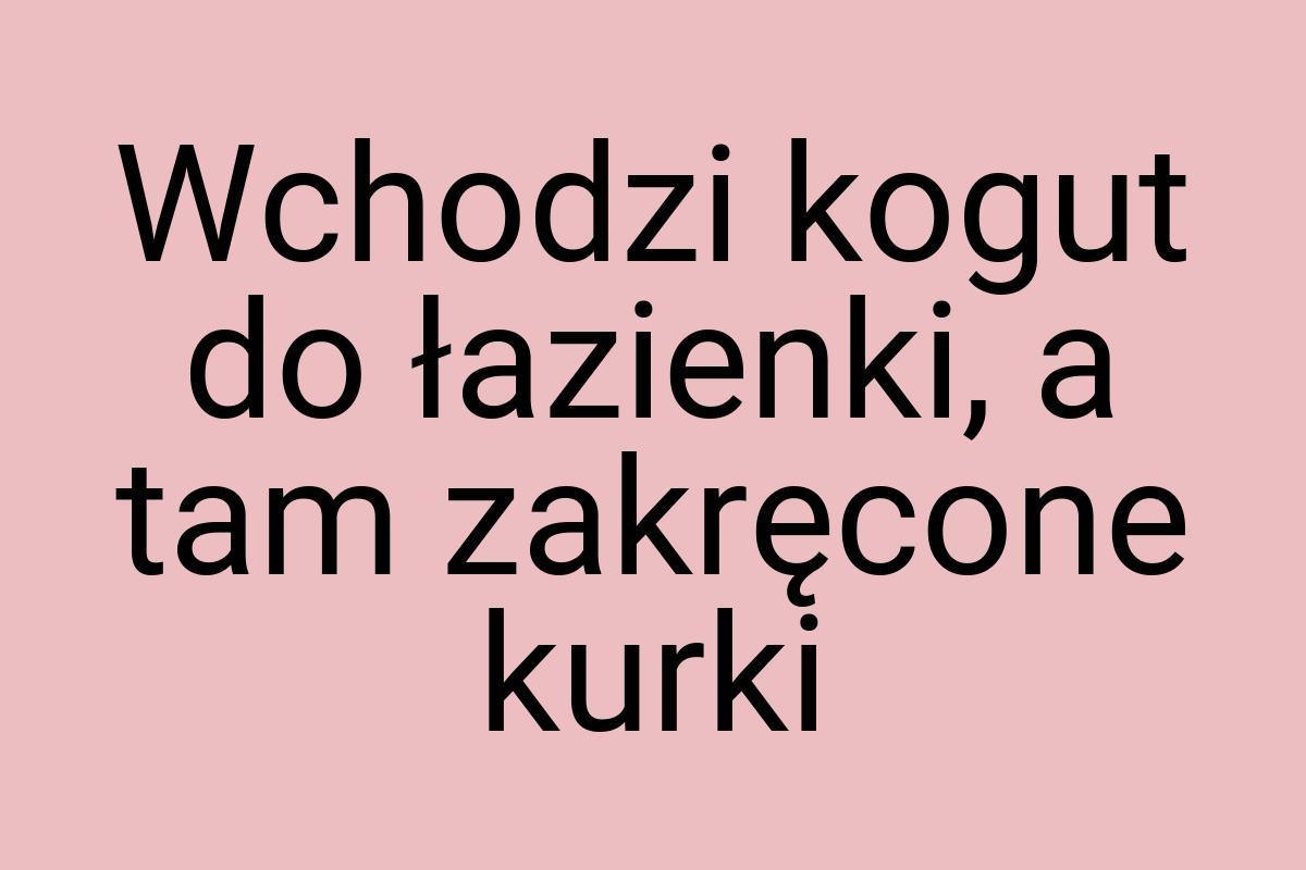 Wchodzi kogut do łazienki, a tam zakręcone kurki