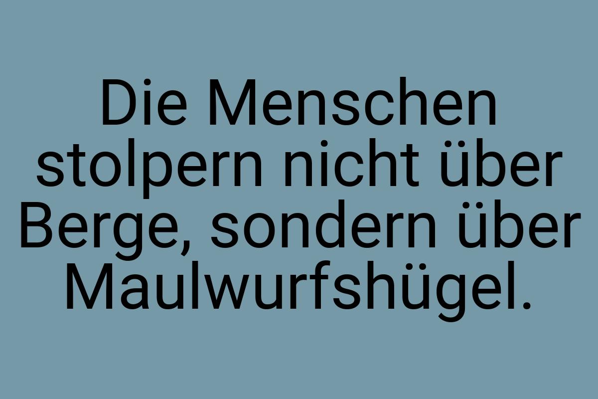 Die Menschen stolpern nicht über Berge, sondern über