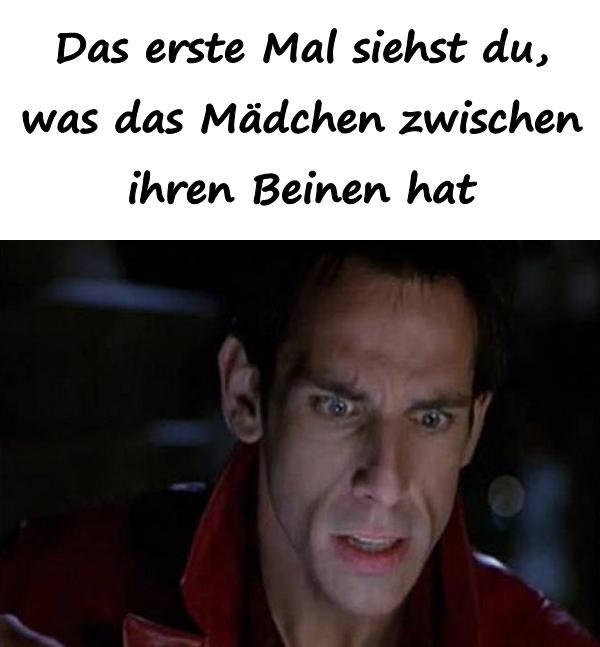 Das erste Mal siehst du, was das Mädchen zwischen ihren