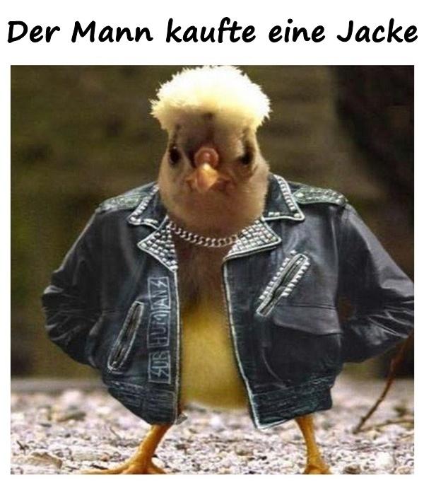 Der Mann kaufte eine Jacke