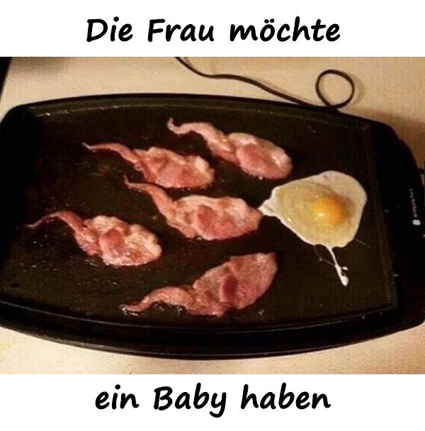 Die Frau möchte ein Baby haben