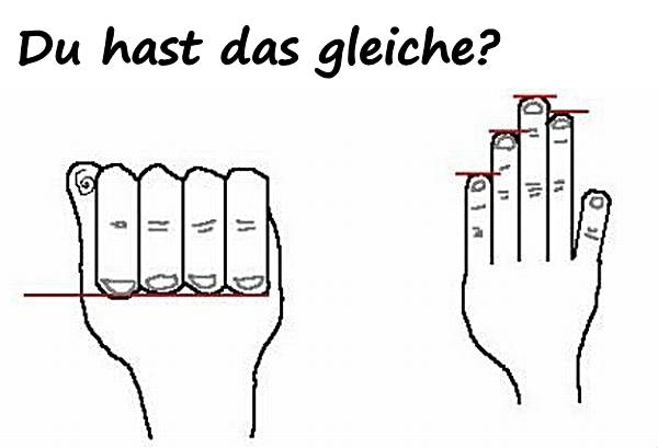 Du hast das gleiche