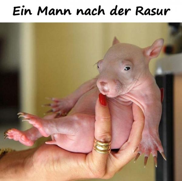 Ein Mann nach der Rasur