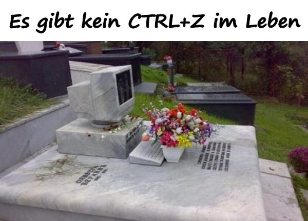 Es gibt kein CTRLZ im Leben