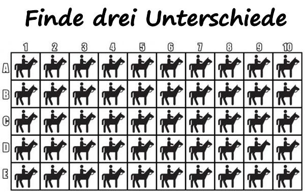 Finde drei Unterschiede