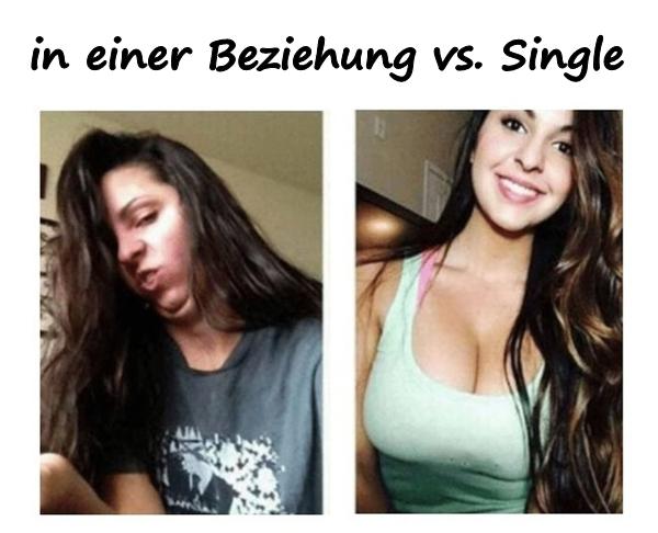 Frau in einer Beziehung vs. Single