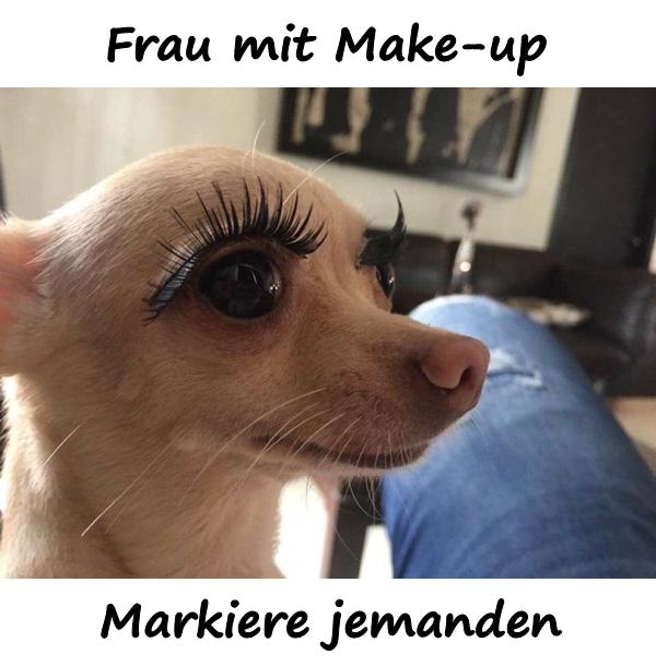 Frau mit Make-up. Markiere jemanden