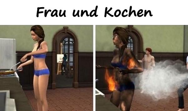 Frau und Kochen