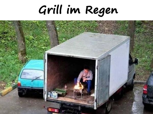 Grill im Regen